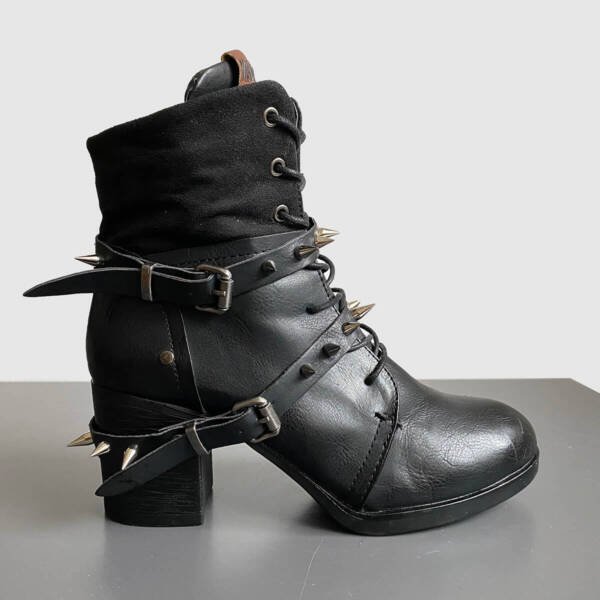 Spiked Armor Block Heel Boots // 1-of-1