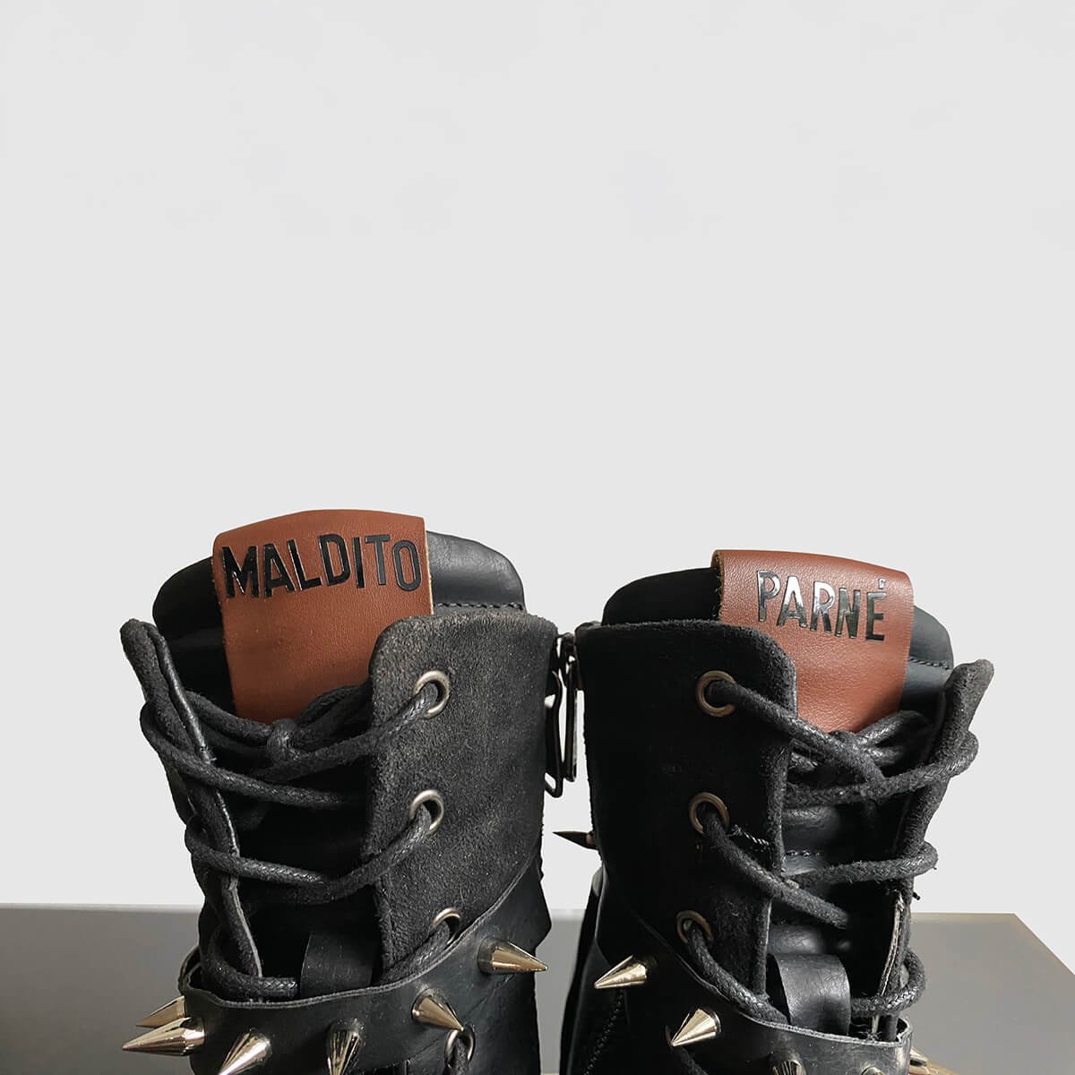 Spiked Armor Block Heel Boots // 1-of-1