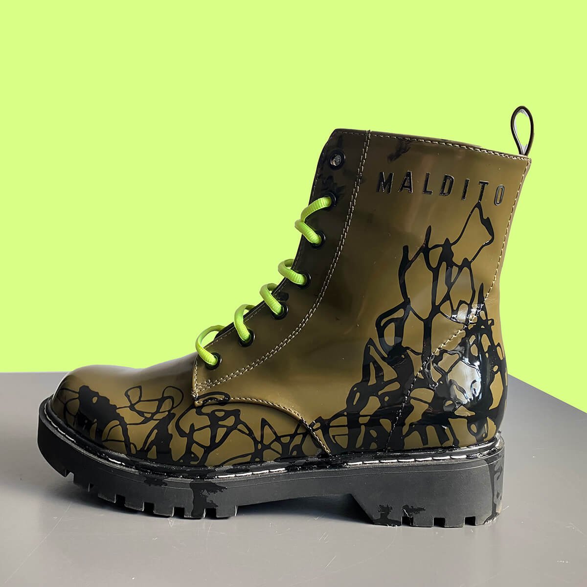 Toxic Sludge Combat Boots // 1-of-1